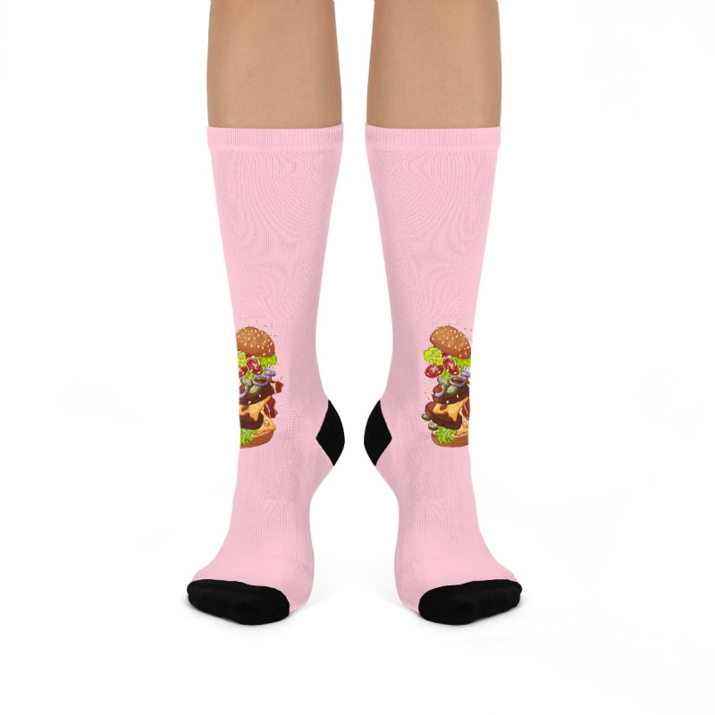 Exploding Cheeseburger Crew Socks | Artistshot