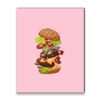 Exploding Cheeseburger Metal Print Vertical | Artistshot