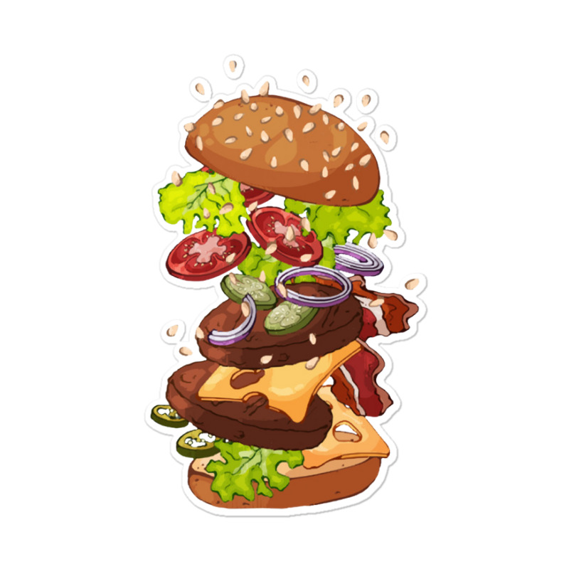 Exploding Cheeseburger Sticker | Artistshot