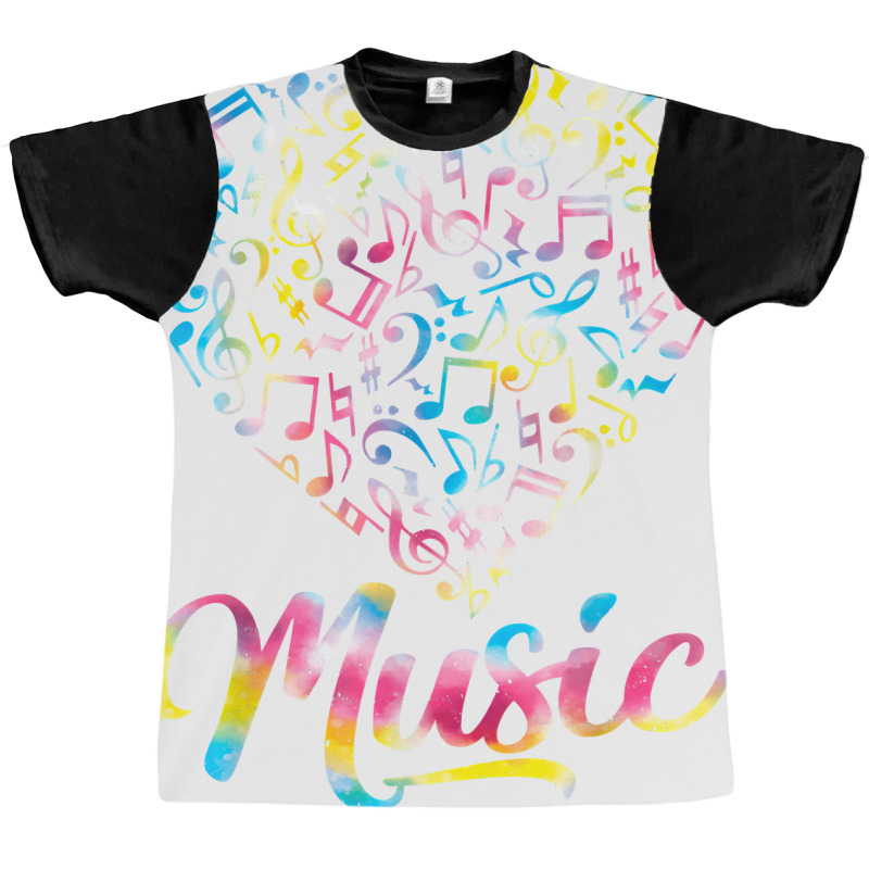 Heart Musical Notes Music Lover Tie Dye Valentine's Day T Shirt Graphic T-shirt by prix5d5gosson | Artistshot