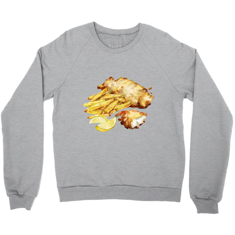 Fish And Chips With Sea Salt And Lemon Crewneck Sweatshirt | Artistshot