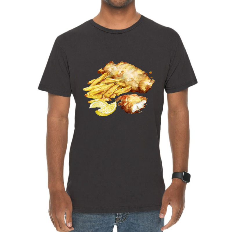 Fish And Chips With Sea Salt And Lemon Vintage T-shirt | Artistshot