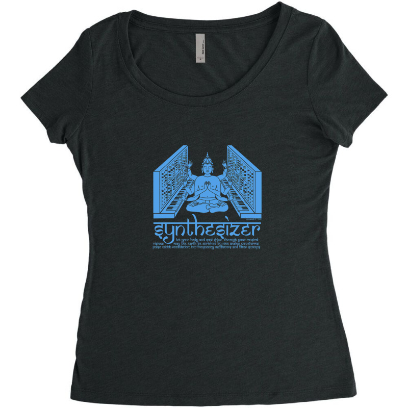 Synthesizer God For Electronic Musician Women's Triblend Scoop T-shirt by JimmyChandler | Artistshot