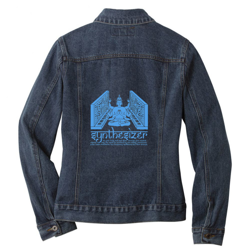 Synthesizer God For Electronic Musician Ladies Denim Jacket by JimmyChandler | Artistshot