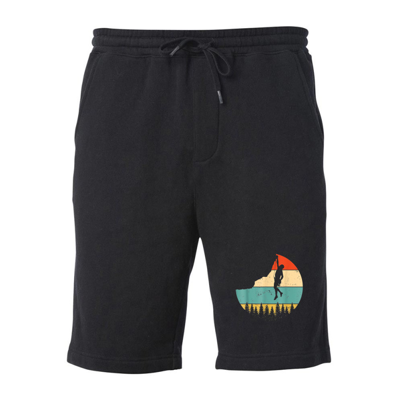 Rock Climbing Mountain Climber Rock Climbing Climber Mountain Boulderi Fleece Short | Artistshot