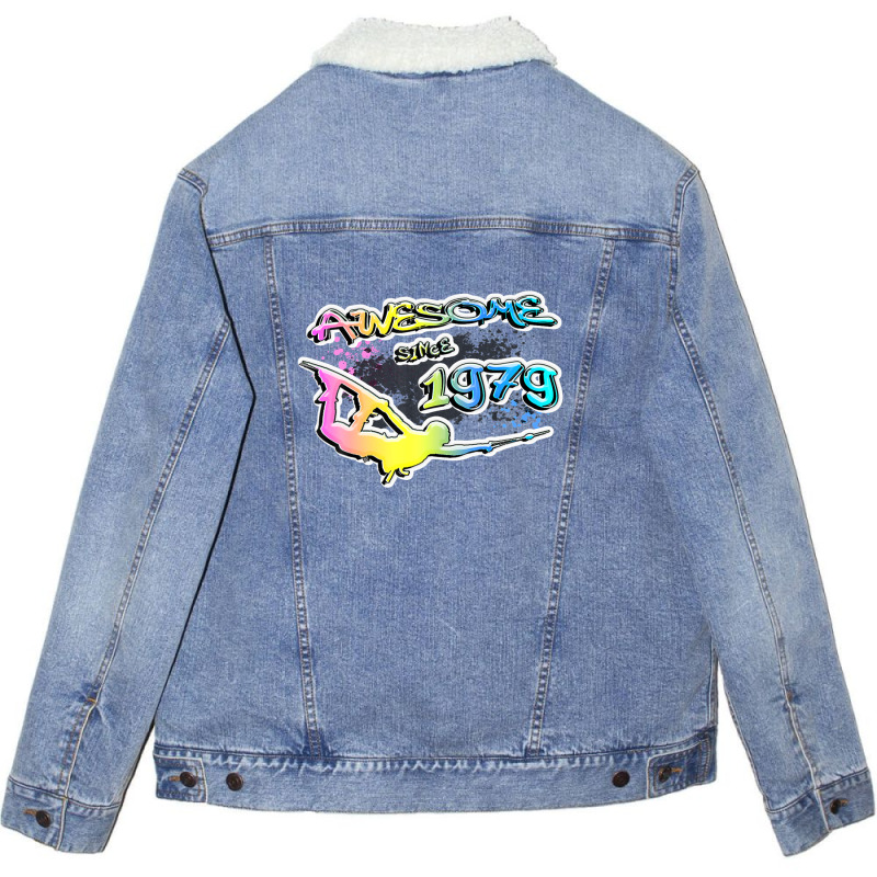 Awesome Since 1979. Wakeboard Lifestyle Unisex Sherpa-lined Denim Jacket | Artistshot