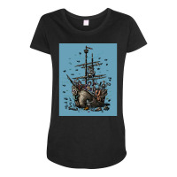 Trending Undersea Skeleton Pirate Musicians Maternity Scoop Neck T-shirt | Artistshot