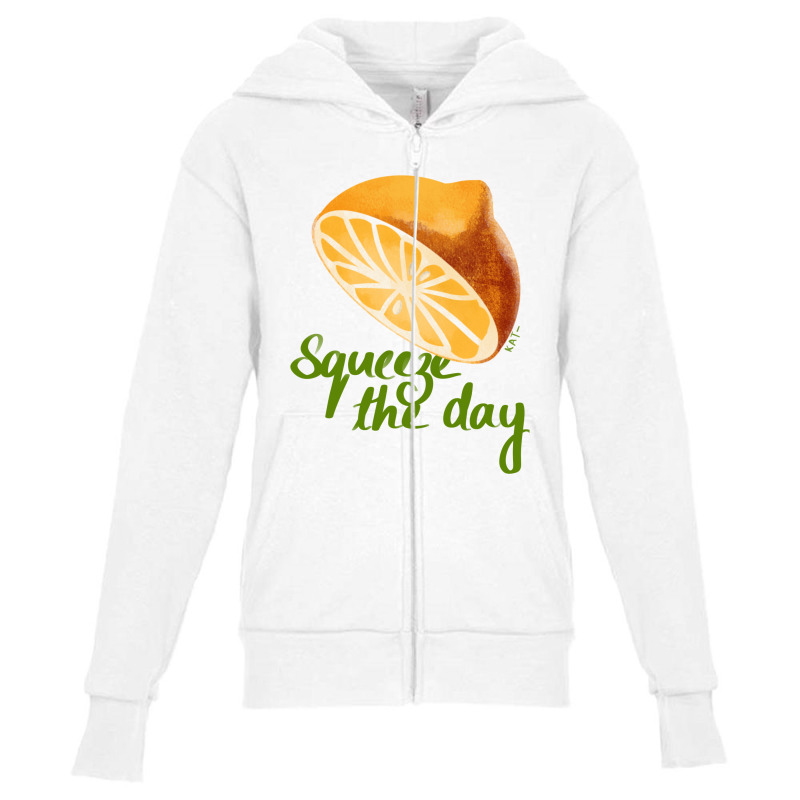 Squeeze The Day Youth Zipper Hoodie | Artistshot