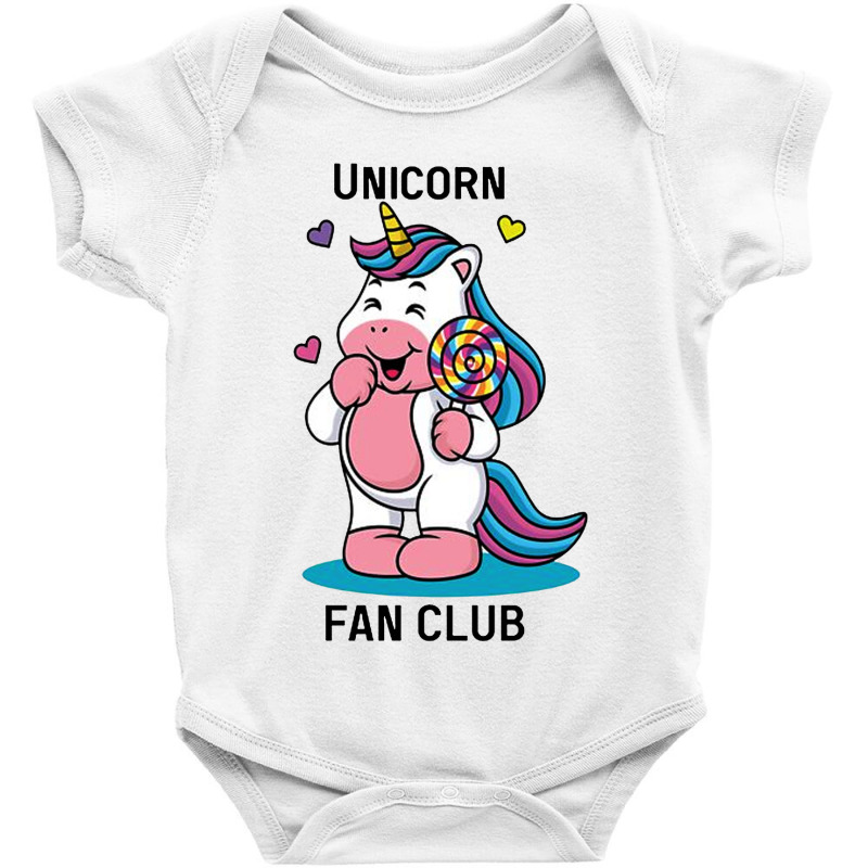 Unicorn Fan Club With Loly Pop Baby Bodysuit | Artistshot