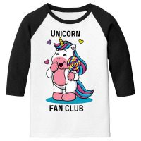 Unicorn Fan Club With Loly Pop Youth 3/4 Sleeve | Artistshot