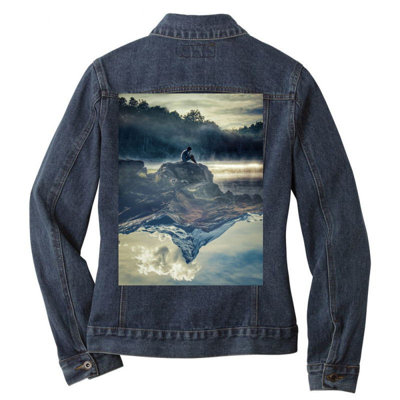 Two Different World Ladies Denim Jacket by Sherif.arts | Artistshot