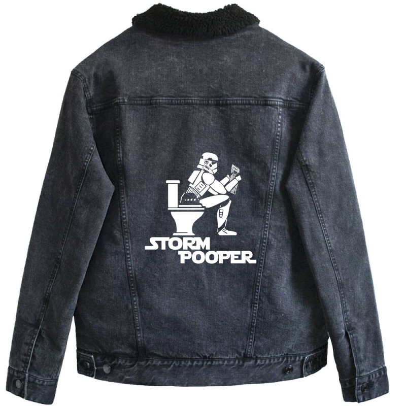 Storm Pooper Unisex Sherpa-Lined Denim Jacket by jhonbar | Artistshot