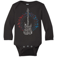 Music Circle Clef Music Notes Guitarist Idea Guitar T Shirt Long Sleeve Baby Bodysuit | Artistshot