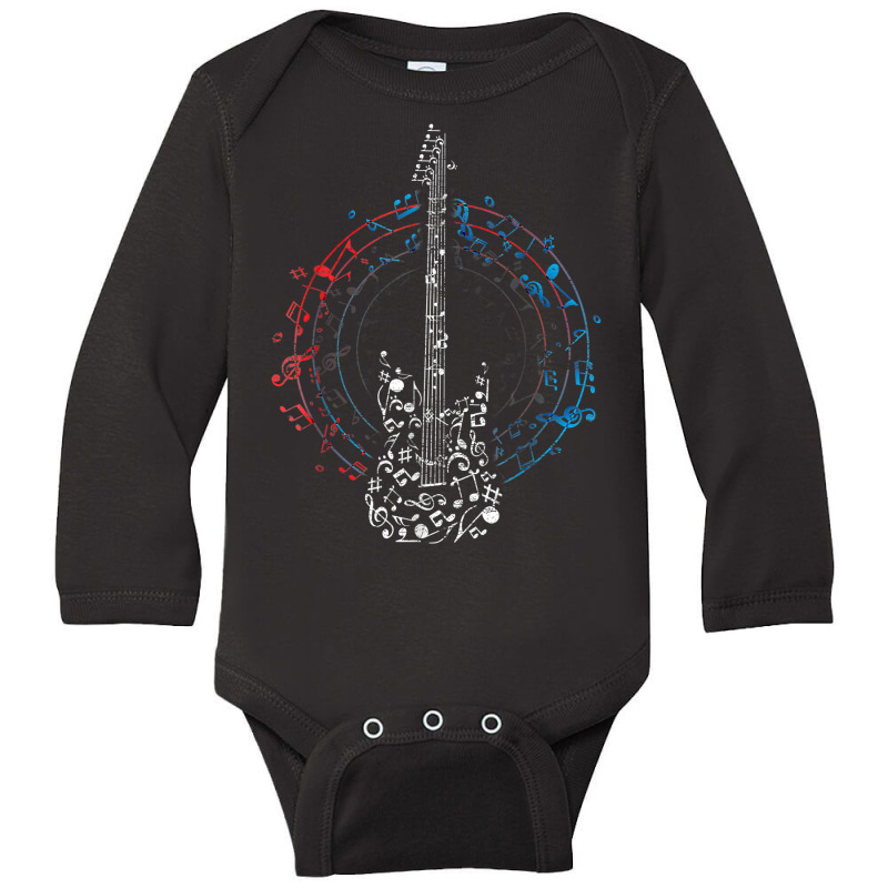 Music Circle Clef Music Notes Guitarist Idea Guitar T Shirt Long Sleeve Baby Bodysuit by latodorjnb | Artistshot