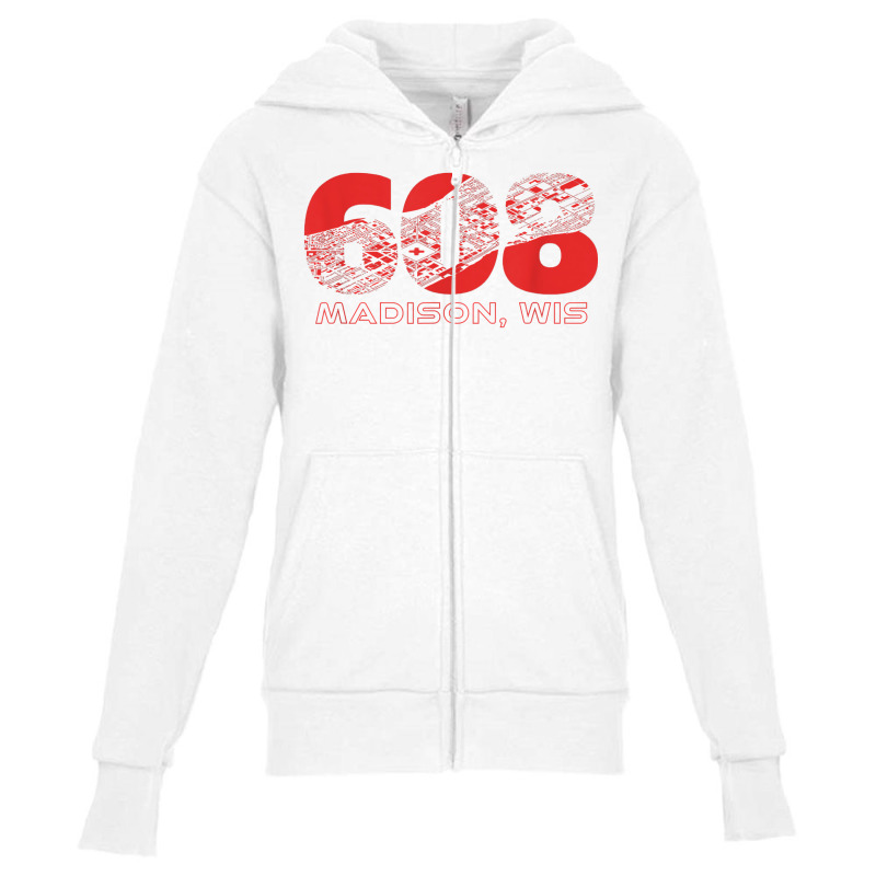 Madison Wisconsin Downtown Building Footprint Area Code 608 T Shirt Youth Zipper Hoodie | Artistshot