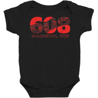 Madison Wisconsin Downtown Building Footprint Area Code 608 T Shirt Baby Bodysuit | Artistshot