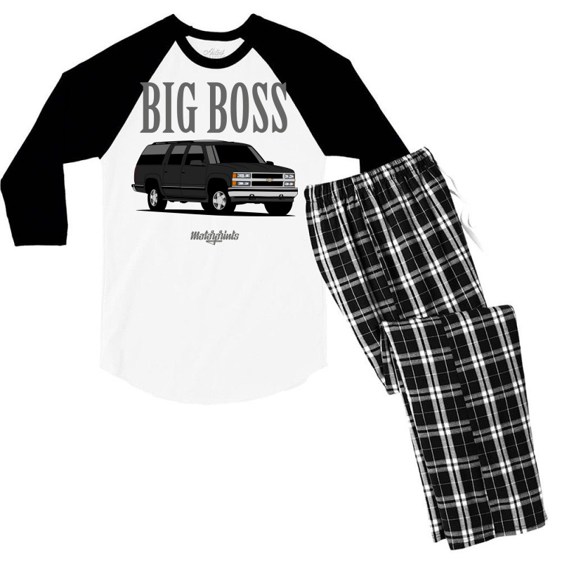 Big Boss Suburban (black) Men's 3/4 Sleeve Pajama Set by fattytanyahy | Artistshot