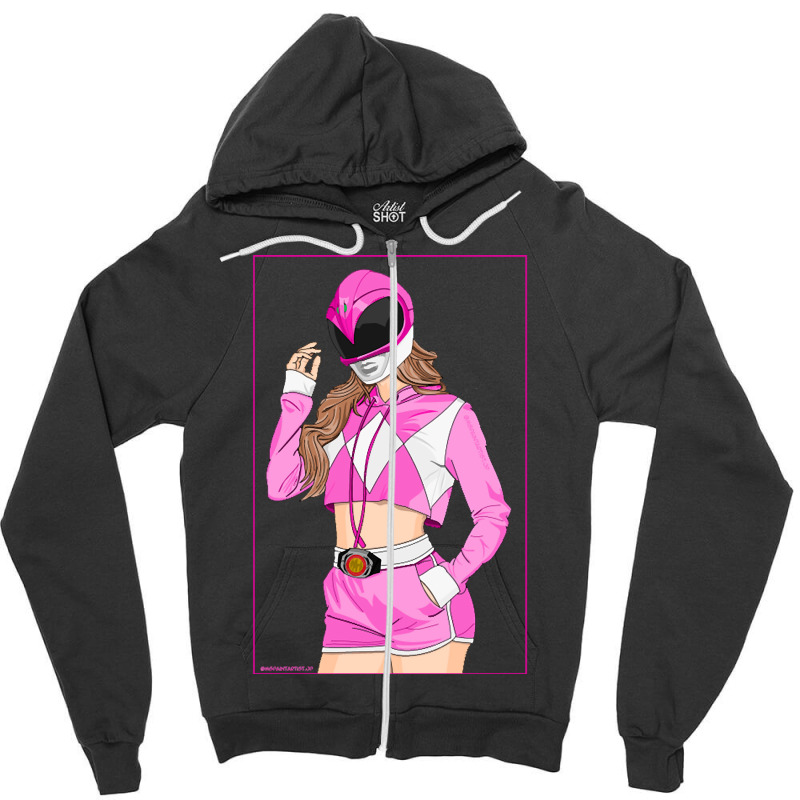 Hot Trend Pink Ranger Casual Style Zipper Hoodie by michealyoungerlk01 | Artistshot