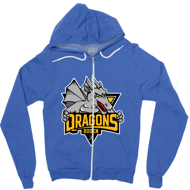 Dragons Rouen Zipper Hoodie | Artistshot