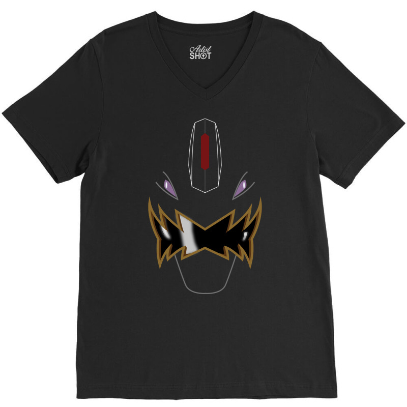 Limited Edition Pr Dino Thunder Black Ranger Visor V-Neck Tee by michealyoungerlk01 | Artistshot