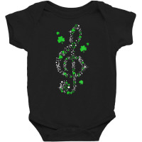 Music Note Shamrock Irish Music Teacher St Patricks Day T Shirt Baby Bodysuit | Artistshot