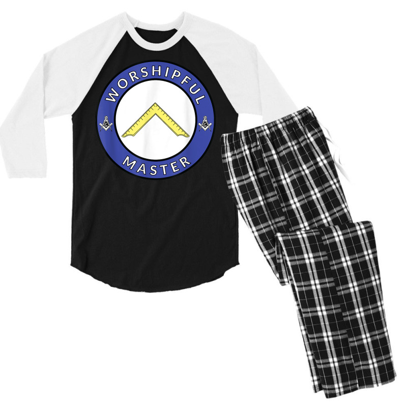 Mens Worshipful Master Mason Lodge Masonic Officer Gavel Hat T Shirt Men's 3/4 Sleeve Pajama Set by mal1o2poncio | Artistshot