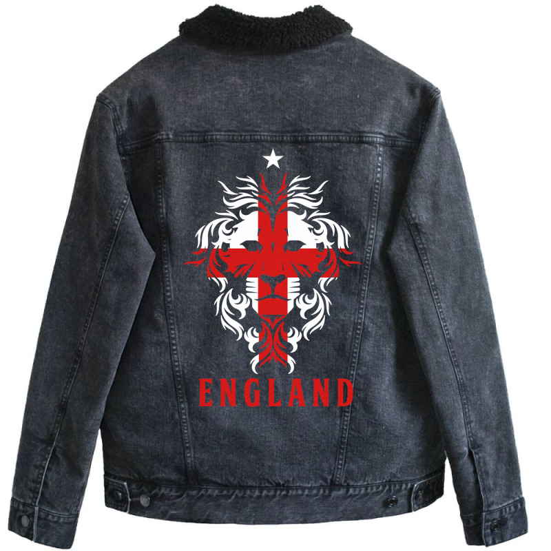 England Unisex Sherpa-Lined Denim Jacket by fattytanyahy | Artistshot