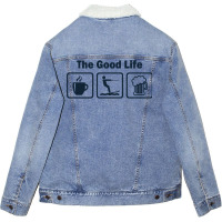 Funny Waterskiing Good Life Unisex Sherpa-lined Denim Jacket | Artistshot