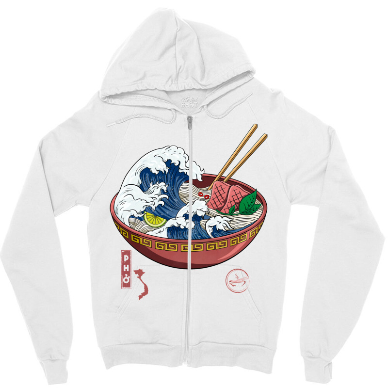 The Great Pho Wave Zipper Hoodie | Artistshot