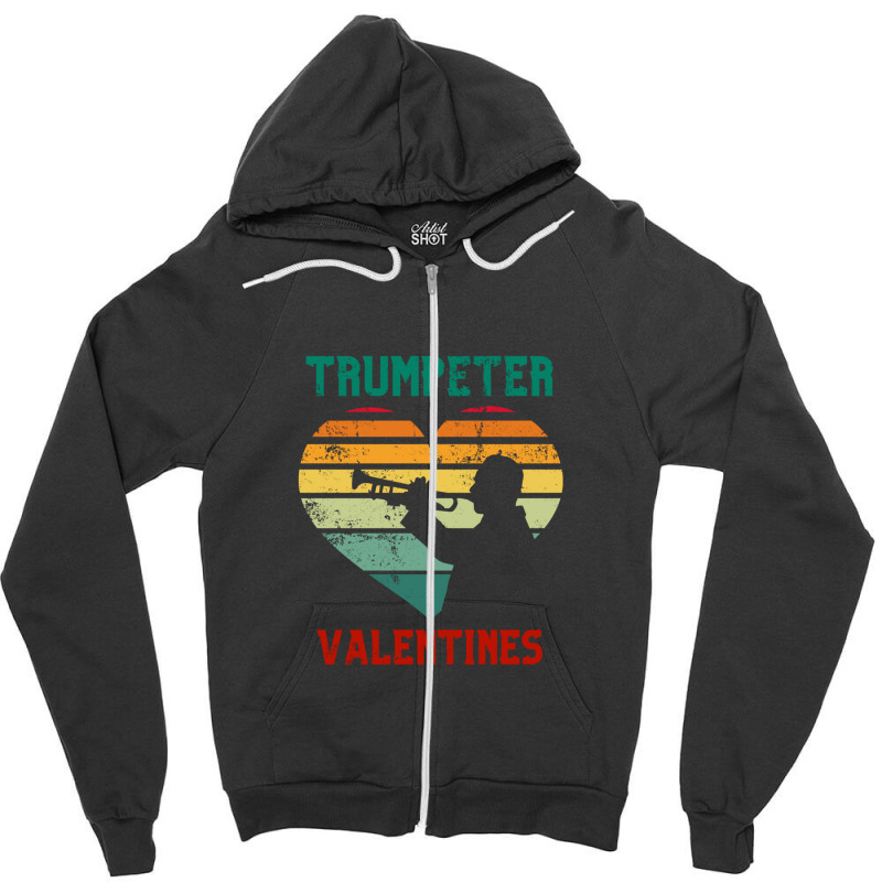 Trumpeter Valentines Zipper Hoodie | Artistshot