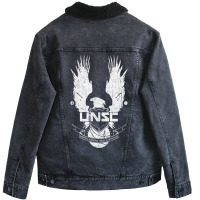 Unsc   United Nations Space Command Unisex Sherpa-lined Denim Jacket | Artistshot