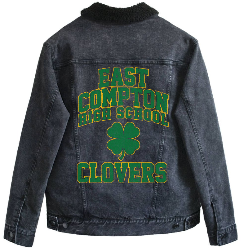 East Compton High School Clovers (variant) Unisex Sherpa-Lined Denim Jacket by xakimhaganeq | Artistshot