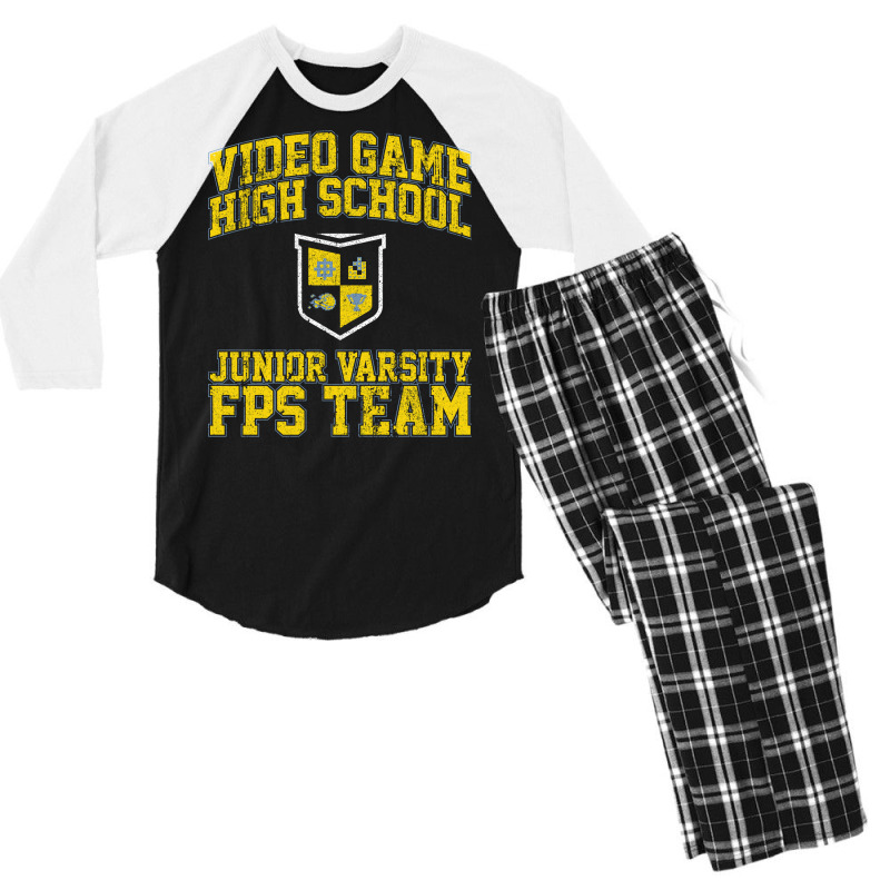 Video Game High School Junior Varsity Fps Team Men's 3/4 Sleeve Pajama Set | Artistshot