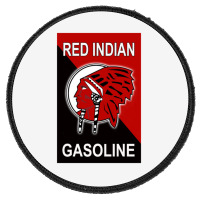 Awesome Red Indian Gasoline Round Patch | Artistshot