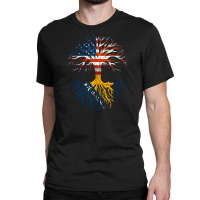 American Grown Bosnian Roots Bosnia Flag Usa Flag Classic T-shirt | Artistshot