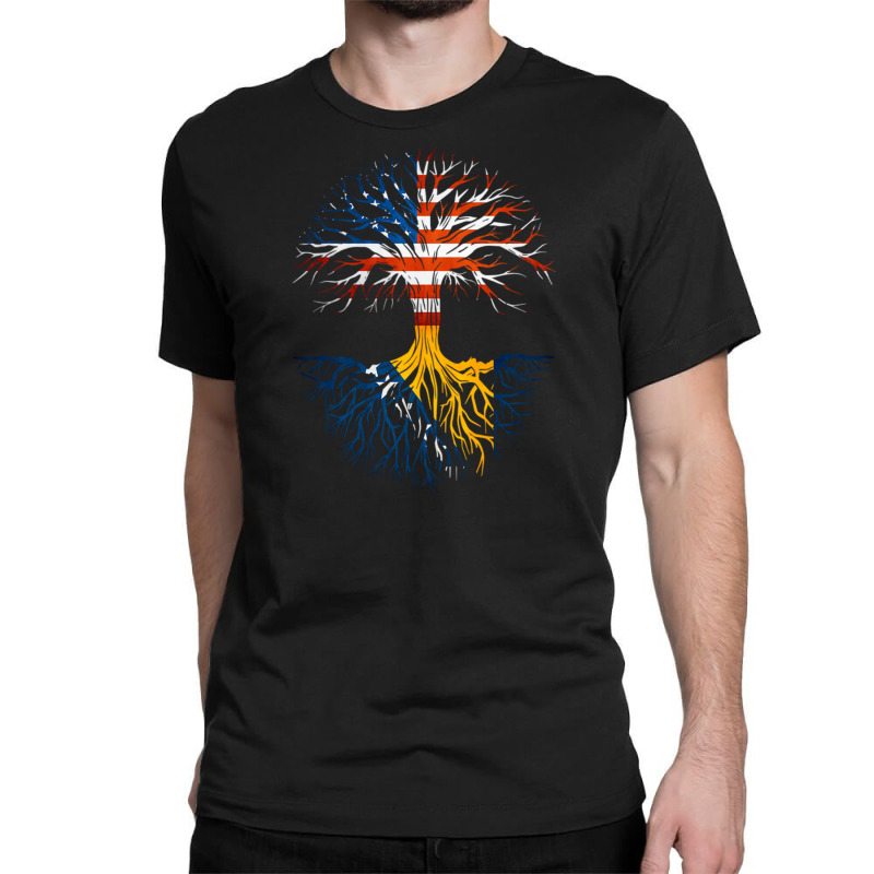 American Grown Bosnian Roots Bosnia Flag Usa Flag Classic T-shirt by DaniArt | Artistshot