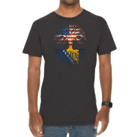 American Grown Bosnian Roots Bosnia Flag Usa Flag Vintage T-shirt | Artistshot