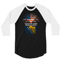 American Grown Bosnian Roots Bosnia Flag Usa 3/4 Sleeve Shirt | Artistshot