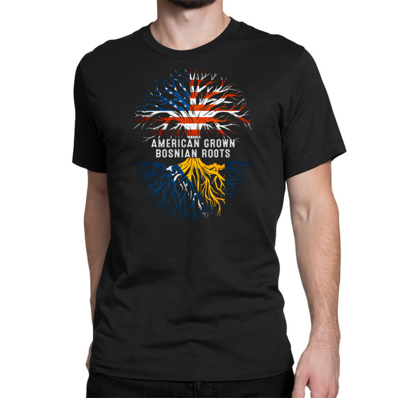 American Grown Bosnian Roots Bosnia Flag Usa Classic T-shirt by DaniArt | Artistshot