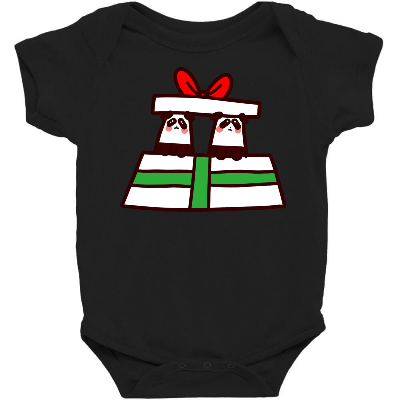 Christmas Twin Pandas Baby Bodysuit | Artistshot