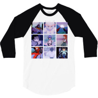 Neon Genesis Evangelion Vaporwave Aesthetic 3/4 Sleeve Shirt | Artistshot