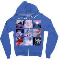 Neon Genesis Evangelion Vaporwave Aesthetic Zipper Hoodie | Artistshot