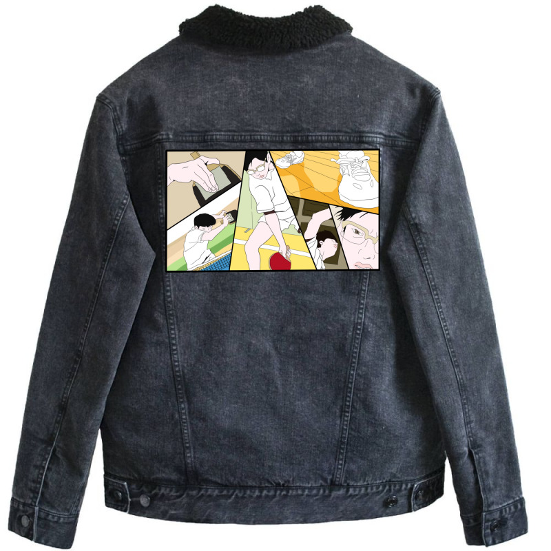 Ping Pong The Animation Print Unisex Sherpa-lined Denim Jacket | Artistshot