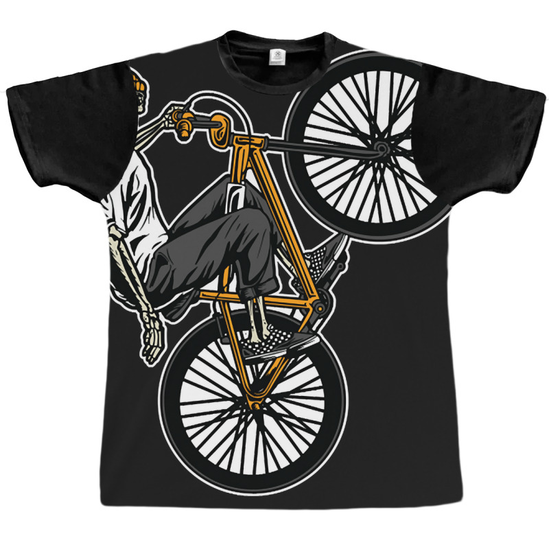 Trending Skeleton Gang Banger On A Bicycle Cartoon Graphic T-shirt | Artistshot