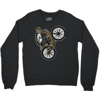 Trending Skeleton Gang Banger On A Bicycle Cartoon Crewneck Sweatshirt | Artistshot