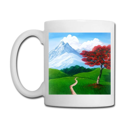 Landscape With Fire Tree Coffee Mug Designed By Mahroona's Art