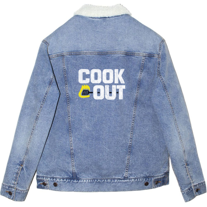 Cookout  Vintage Chalk Texture  White & Black Unisex Sherpa-Lined Denim Jacket by Alexsmith | Artistshot