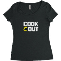 Cookout  Vintage Chalk Texture  White & Black Women's Triblend Scoop T-shirt | Artistshot