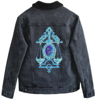 Libra In Ancient Blue Unisex Sherpa-lined Denim Jacket | Artistshot