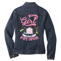 Organ Girl Pipe Organ Player Organist T Shirt Ladies Denim Jacket | Artistshot